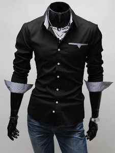 Chemise slim en coton mélangé color-block