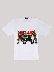 T-shirt homme, 100% coton, manches courtes, col rond, blanc