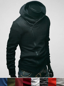 Sweat homme unicolore asymétrique et col haut