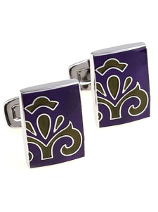 Bouton de manchette à motif artistique