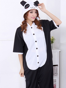 Costume de Kigurumi Adorable Noir en Coton Motif Panda