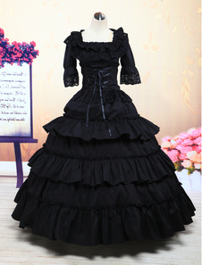 Robe lolita classique Coton Noire