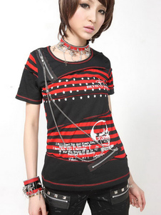 Noir Satin Lolita Blouse manches longues volants lacets Sexy Blouse