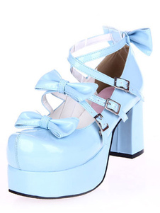 Chaussures lolita exquises en PU orné de noueds