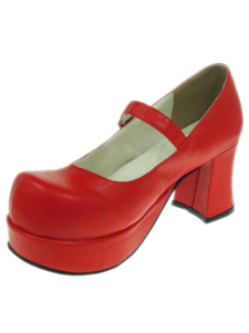 Sweet Lolita rouge talons chaussures plate-forme poney talons Round Toe