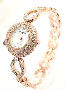 Montre loisir cool ronde à paillettes brillantes pour adolescente