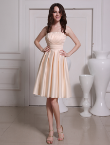 Robe demoiselle d'honneur bustier champagne multicouche