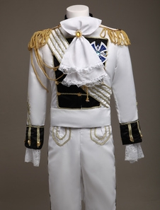 Costume de cosplay de cour européenne blanc