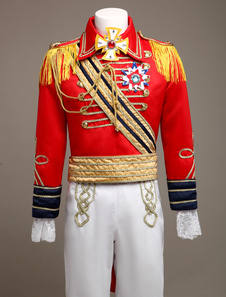 Costume de cosplay de cour européenne avec manteau rouge