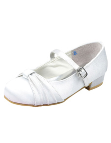 Chaussures de cortège enfant à bout rond en satin