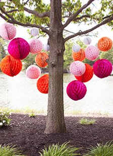 Boule de décoration de mariage en papier de 4 pièces