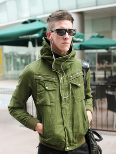 Poches de couleur unie en coton vestes à capuchon pour hommes Cool