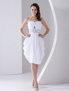 Bal blanc robe strass robe dos-nu bustier