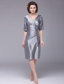 Mère de la mariée robe fourreau Satin robe de soie pour femmes