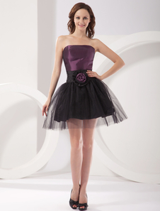 Robe de fête de la rentrée en violet moderne sans bretelles d'A-linge en taffetas