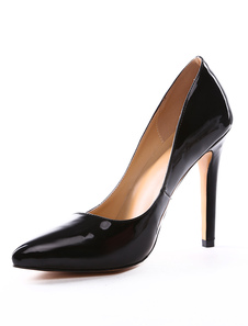 Chaussures à talon aigu à bout pointu en cuir verni