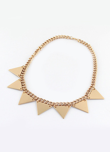Triangle d'or Lobster Claw fermoir Fashion métal Bronze collier