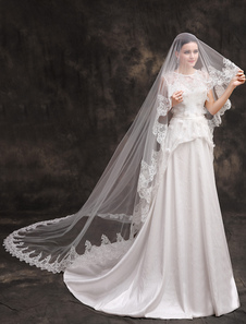 Dentelle blanche moniste Lace Applique Polyester Wedding Bridal Veil