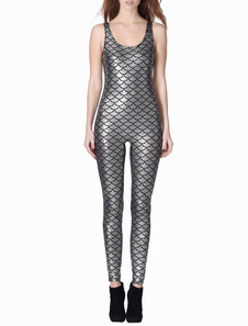 Attrayante combinaison féminine sexy à motif serpent brillant