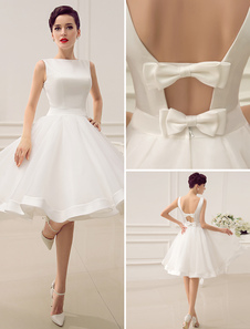 Short cream wedding dresses