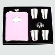 8 onces merveilleuse rose métal personnalisé fiole pour mariage