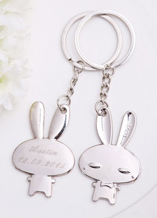 Porte-clés 4 pièces lapins métalliques personnalisés