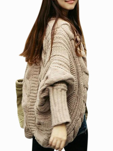 Cardigan populaire à la mode en acrylique havane tissé