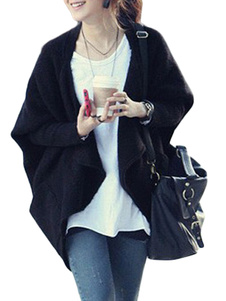 Cardigan unicolore surdimensionné à manches longues