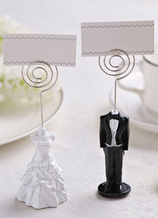 Supports de carte en forme de marié et mariée