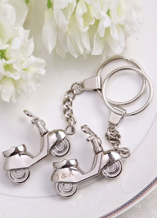 Personnalisé métal bicyclette mariage Keychain Set de 4