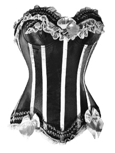 Corset sein couvrant en fausse soie multicolore avec rayure