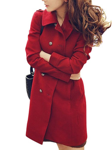 Manteau en rayonne rouge unicolore