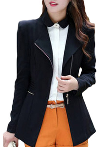 Attrayant blanzer casual en mélange de coton avec zip modèle moulant