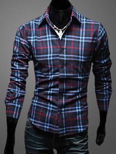 Chemise mode écossaise avec manches longues