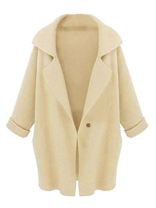 Cardigan écru blanc surdimensionné à manches 3/4