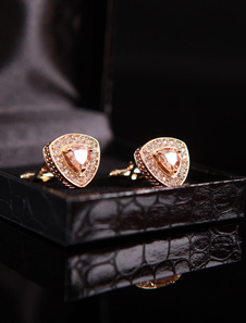 Bouton de manchette de soirée or trianculaire