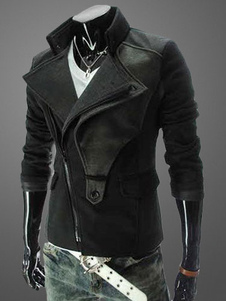 Veste en coton unicolore moulant pour homme