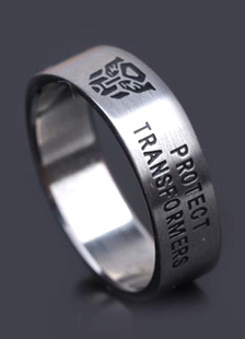 Anneau en acier argent cool pour homme