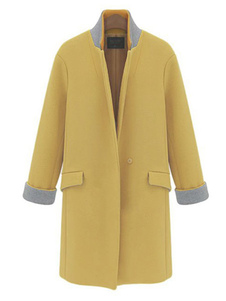 Manteau femme slim en fibre de coton surdimensionné avec col montant