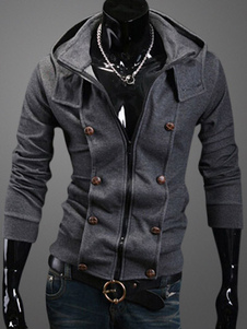 Blouson slim en coton mélangé avec boutons