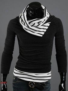 Pull homme à manches longues et col bénitier