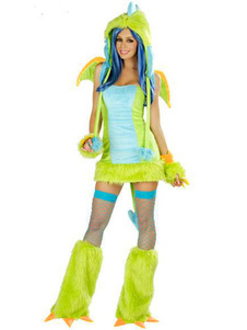 Costume de dinosaure vert clair coton mélange