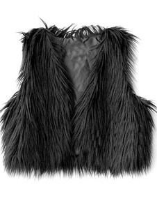 Fourrure Féminine Poils Lapin Artificiel Style Court Noire