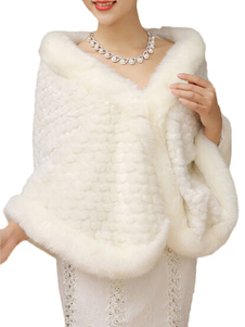 Blanc fausse fourrure Cap