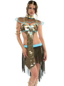 Toussaint Cosplay Costume de fille égyptienne d'or