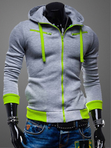 Sweat en coton mélangé color-block avec capuche