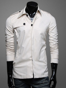 Blouson slim en coton mélangé unicolore