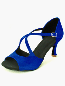 Chaussures de danse latine noir à bout ouvert