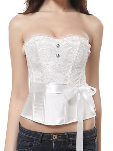 Corset sein couvrant en satin stretch avec dentelle