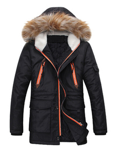 Parka homme avec capuche fausse fourrure